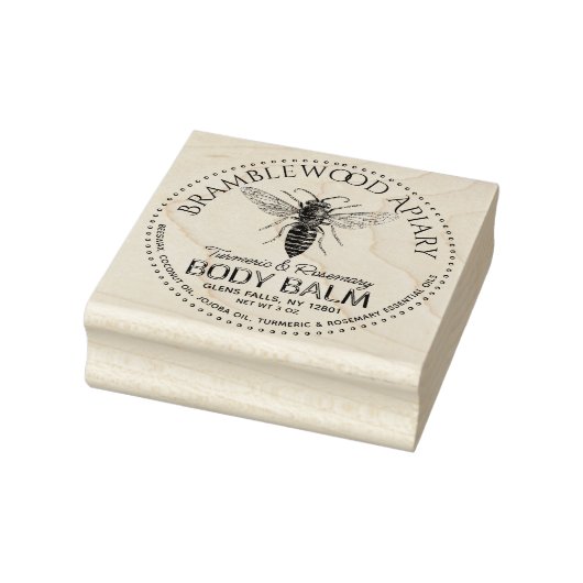 Beeswax Body Balm met  koningin Honeybee Rubberstempel (Stempel)
