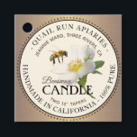 Beeswax Candle Favor Tag Honeybee en Wilde Roos Bedankjes Labels<br><div class="desc">Het centrale ontwerp kenmerkt een wilde witte roos met honingbijen. Geef uw persoonlijke naam, adres en productnaam een persoonlijk tintje (Beeswax Kandle, Pure Honey, Honey Comb, Comb Honey, Beeswax Lip Balm, enz.). Voor honing het nettogewicht van de honing vermelden: 8 oz (227 g), 12 oz (340 g), 16 oz (454...</div>