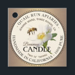 Beeswax Candle Favor Tag Honeybee en Wilde Roos Bedankjes Labels<br><div class="desc">Het centrale ontwerp kenmerkt een wilde witte roos met honingbijen. Geef uw persoonlijke naam, adres en productnaam een persoonlijk tintje (Beeswax Kandle, Pure Honey, Honey Comb, Comb Honey, Beeswax Lip Balm, enz.). Voor honing het nettogewicht van de honing vermelden: 8 oz (227 g), 12 oz (340 g), 16 oz (454...</div>
