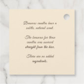 Beeswax Candle Favor Tag Honeybee en Wilde Roos Bedankjes Labels (Achterkant)