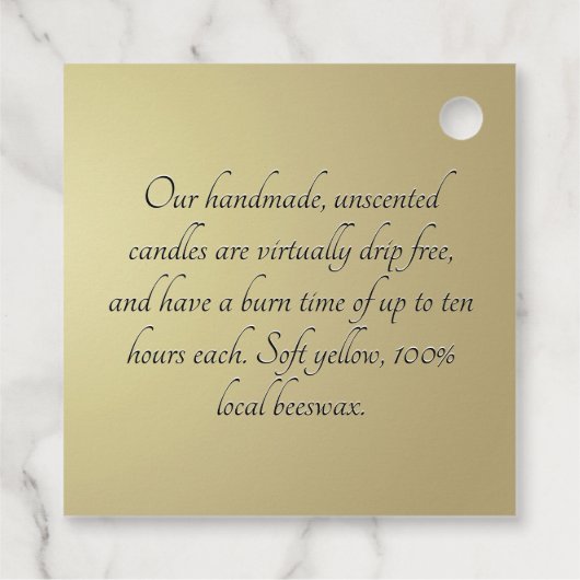 Beeswax Candle French Fillagree Heraldic Bee Label (Achterkant)