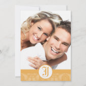  beeswax Damask Your Photo Wedding Invites Kaart (Achterkant)