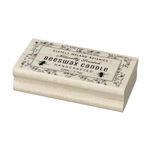Beeswax Floral Handgemaakt Kaars Ronde Hoek Rubberstempel (Stempel)
