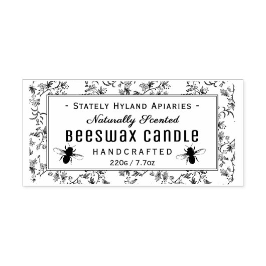 Beeswax Floral Handgemaakt Kaars Ronde Hoek Rubberstempel (Afrduk)