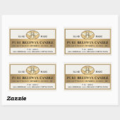 Beeswax-kaarletiket Honeybee Metallic Gold Rechthoekige Sticker (Vel)