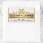 Beeswax-kaarletiket Honeybee Metallic Gold Rechthoekige Sticker (Tas)