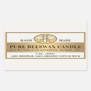 Beeswax-kaarletiket Honeybee Metallic Gold Rechthoekige Sticker