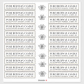 Beeswax Kandle matte wit of glanzend transparant Sticker (Vel)