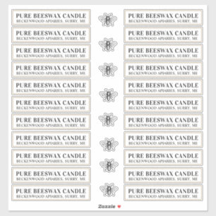Beeswax Kandle matte wit of glanzend transparant Sticker