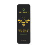Beeswax Pepermunt Lip Balm Label met Bee Heart (Voorkant)