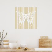 Beeswax Victoriaans Lady Stripe met Butterfly Poster (Keuken)