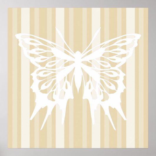 Beeswax Victoriaans Lady Stripe met Butterfly Poster (Voorkant)