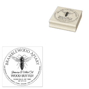 Beeswax Wood Butter met  koningin Honeybee Rubberstempel