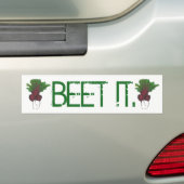 Beet (Beat) Het is grappig rood bietenvet. Bumpersticker (Op auto)