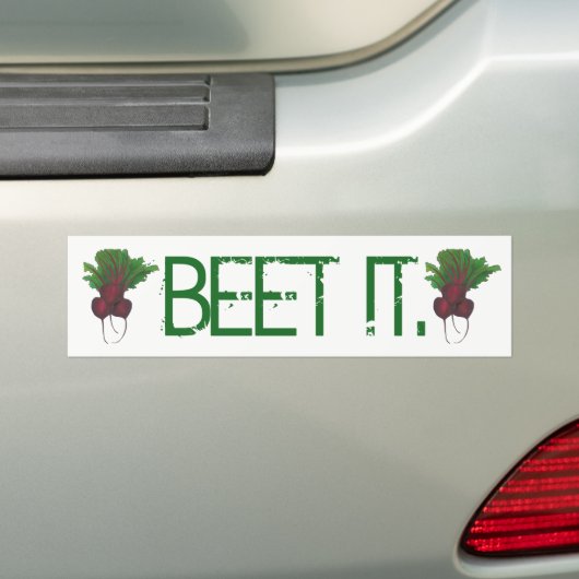Beet (Beat) Het is grappig rood bietenvet. Bumpersticker (Op auto)