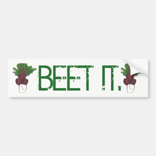 Beet (Beat) Het is grappig rood bietenvet. Bumpersticker (Voorkant)