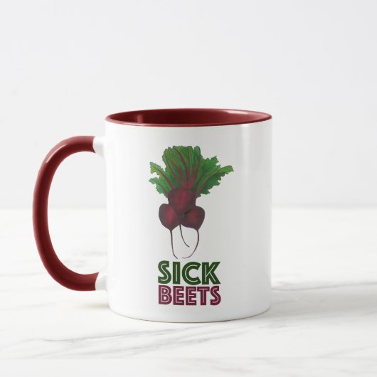 Beet (Beats) Red Beet Vegetarian Funny Music Mok (Links)