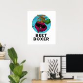 Beet Boxer Funny Beatbox Veggie Pun Poster (Thuiskantoor)
