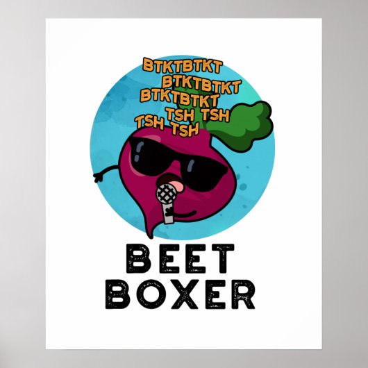 Beet Boxer Funny Beatbox Veggie Pun Poster (Voorkant)
