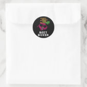 Beet Boxer Grappige Beet Pun Donker BG Ronde Sticker (Tas)