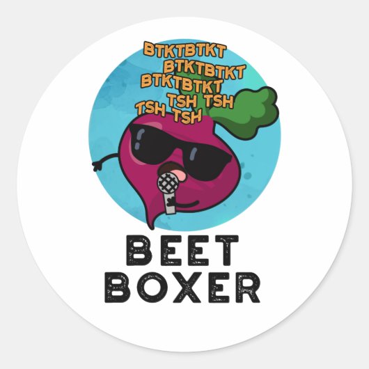 Beet Boxer Grappige Biet Pun Ronde Sticker (Voorkant)