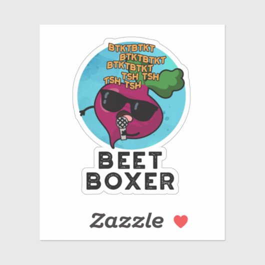 Beet Boxer Grappige Biet Pun Sticker (Vel)