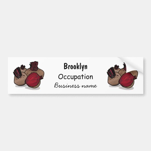 Beet cartoon illustratie bumpersticker (Voorkant)