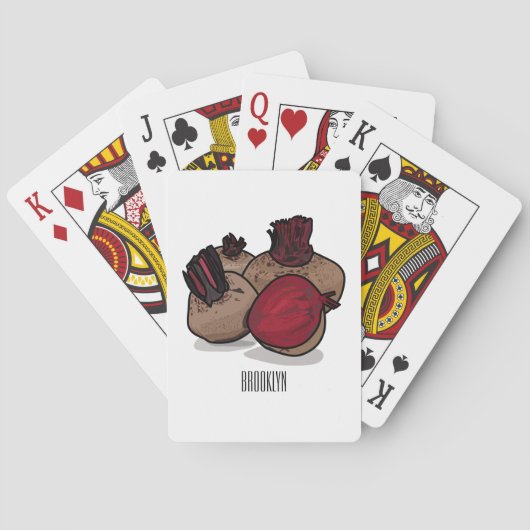 Beet cartoon illustratie pokerkaarten (Achterkant)