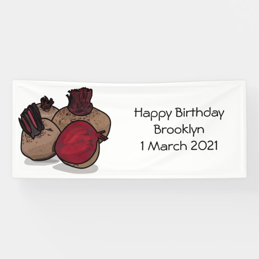 Beet cartoon illustratie spandoek (Horizontaal)