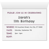 Beet Confetti Waterverf Stippen Verjaardag Uitnodi (Binnen Horizontaal (Onder))