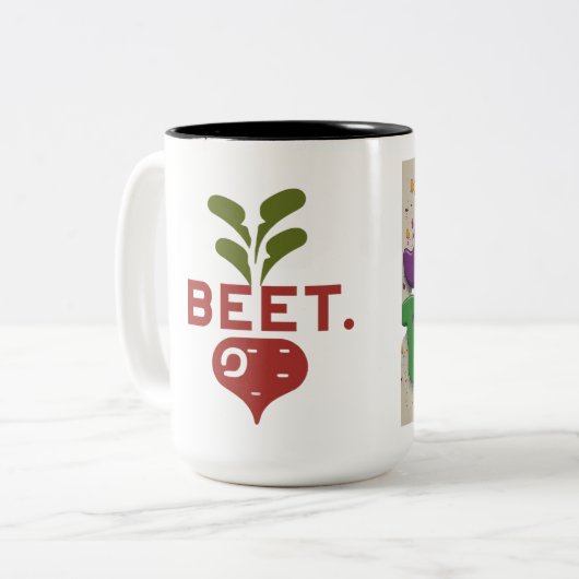 Beet het gewoon tweekleurige koffiemok (Voorkant links)