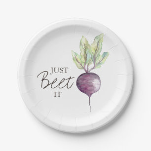 Beet het gewoon   Waterverf Veggie Papieren Bordje
