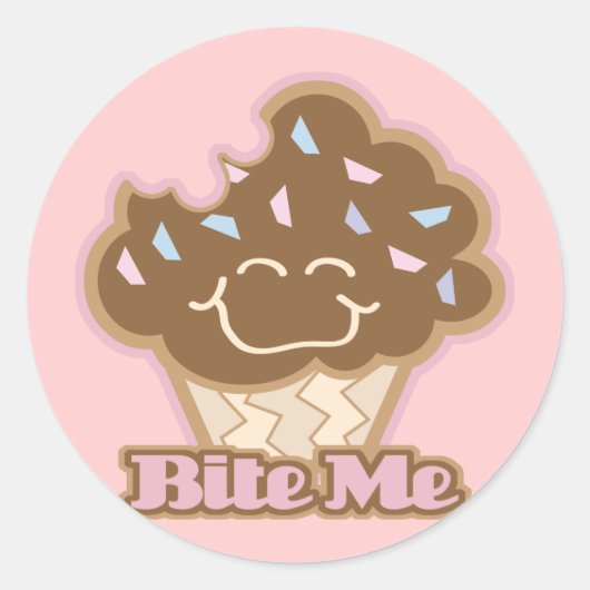 beet me chocolade cupcake ronde sticker (Voorkant)