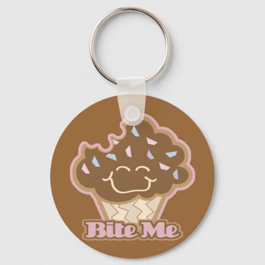 beet me chocolade cupcake sleutelhanger (Voorkant)