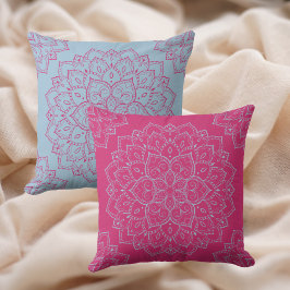 Beet Paars en Summer Song Blue Mandala Kussen