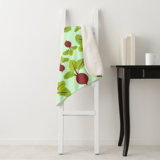 Beet Patroon Sherpa Deken (In situ)