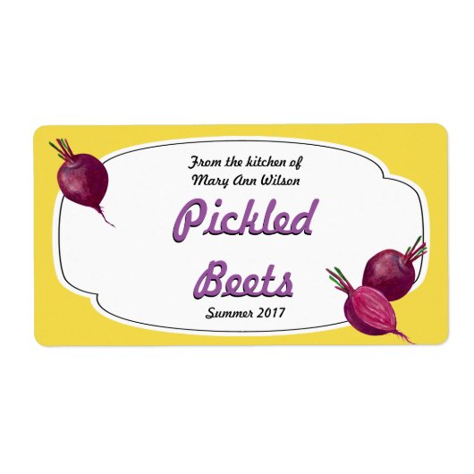 Beetconserven van gepekelde bieten etiket (Voorkant)