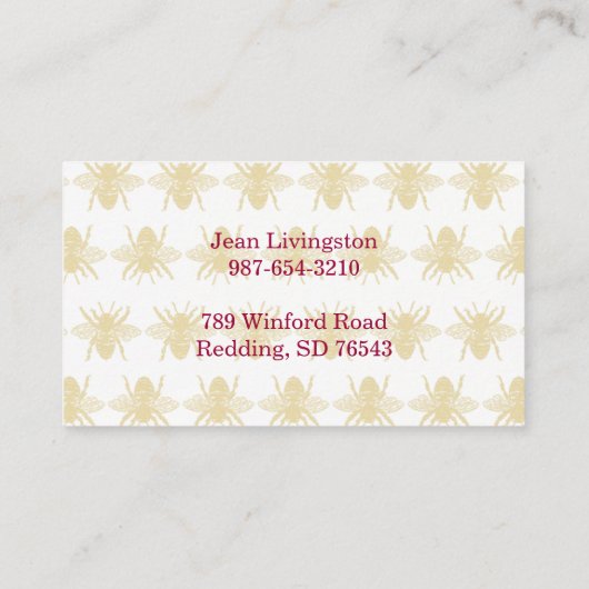 Beetehouder koningin van wilde bijen visitekaartje (Achterkant)