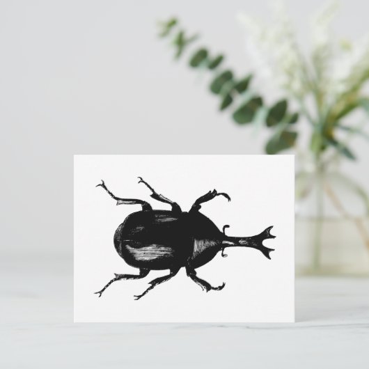 Beetel Beetles Insect Bug  Hood Engraving Briefkaart (Staand voorkant)