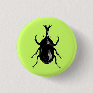 Beetel Beetles Insect Bug  Hood Engraving Ronde Button 3,2 Cm