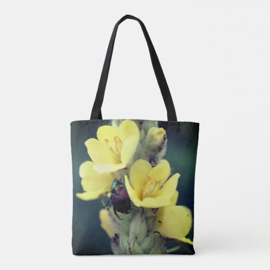 Beetel op wilde mulleinevloer dicht tote bag (Achterkant)