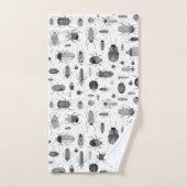 Beetel zwart-wit bad handdoek (Handdoek)