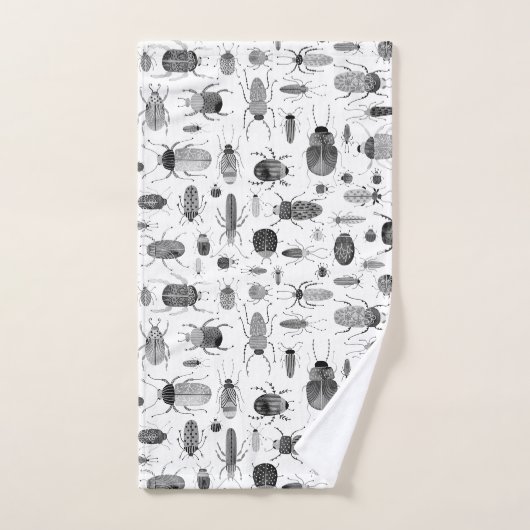 Beetel zwart-wit bad handdoek (Handdoek)