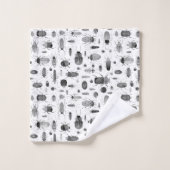 Beetel zwart-wit bad handdoek (Wasdoekje)