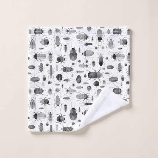 Beetel zwart-wit bad handdoek (Wasdoekje)