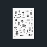 Beetel zwart-wit canvas afdruk<br><div class="desc">Waterverf insecten en kevers in zwart-wit zwart-wit. Ideaal voor entomologen en natuur liefhebbers en voor Halloween! Originele kunst van Nic Squirrell.</div>