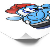 Beetelblauwe cartoon - Kies achtergrondkleur Foto Afdruk (Hoek)