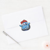 Beetelblauwe cartoon - Kies achtergrondkleur Ronde Sticker (Envelop)