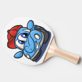 Beetelblauwe cartoon - Kies achtergrondkleur Tafeltennisbatje (Zijkant)