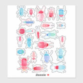 Beetels en buisjes Waterverf Insect schilderen Sticker (Vel)
